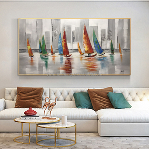 100% dipinto a mano soggiorno decorazione paesaggio tela barca mare immagini tela Wall Art dipinti ad olio <span class=keywords><strong>di</strong></span> <span class=keywords><strong>barche</strong></span> a vela - Product Image 2