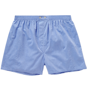 Calzoncillos bóxer clásicos para hombre, color azul claro, mezcla de poliéster/algodón, tejido sólido, transpirable, antiestático, estilo sin costuras. - Product Image 1