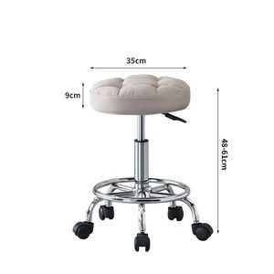 Sillón de Peluquería de Metal Resistente con Ruedas Giratorias y Elevación Especial, Taburete de Barbería, Silla de Maquillaje Sencilla para el Hogar - Product Image 6