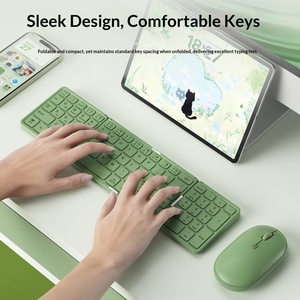 Tastiera USB Pieghevole Wireless BOW Hangshi <span class=keywords><strong>X</strong></span> 70% con Membrana, Leggera, Portatile, Silenziosa, con Tasti Numerici, Tascabile, da Scrivania - Product Image 1