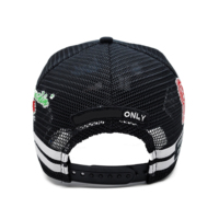 Casquette de camionneur personnalisée de haute qualité classique de l'Australie Pays à profil haut 5 panneaux avec broderie de logo à rayures latérales Casquettes de camionneur à rabat