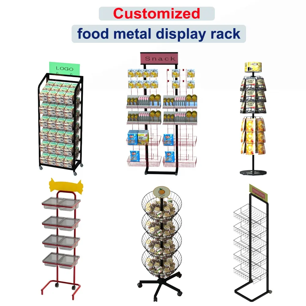Convenience Floor Storage Wire Shelves Display Stand for Beverage  metal POP shelf display rack  pegboard display rack