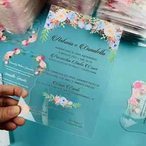 Tarjetas de cumpleaños de alta calidad, invitaciones de boda, invitaciones de acrílico de lujo para boda con caja, invitación de tarjeta de boda personalizada - Product Image 5