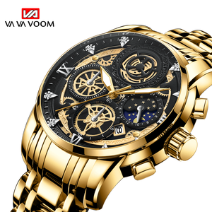 Montre originale VAVA VOOM pour homme, étanche, en acier inoxydable, quartz, analogique, mode, affaires, soleil, <span class=keywords><strong>lune</strong></span>, étoiles, montres-bracelets - Product Image 3