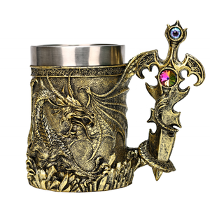 Tasses à café en résine 3D Dragon prêtes à être expédiées, en acier inoxydable 304 de qualité alimentaire, petit MOQ 2 pièces pour les vendeurs en ligne - Product Image 1