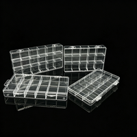 Boîte de rangement en plastique transparente PS 12/15/18 compartiments avec couvercle, idéale pour l'emballage de petits accessoires – Vente en gros usine