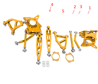 Kit de suspension arrière compatible Toyota 86 GT86 86 Subaru BRZ ZC6 2012+ – Bras de suspension supérieurs et inférieurs, bras de liaison réglables pour l'angle de la roue et le jeu de cales