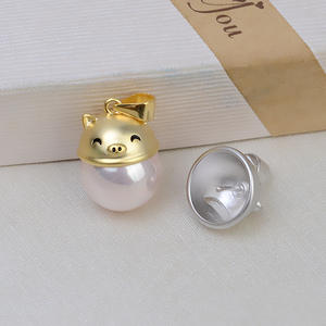 Accessoire de pendentif en argent S925 à faire soi-même, petit collier pour bébé à tête de cochon avec 10-11 perles et fournitures de perlage en agate de jade - Product Image 4