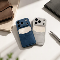 Dompet Kartu Kulit Baru Mewah Motif PU Slot Kartu Kantong Dompet Casing Ponsel untuk iPhone 12 13 14 15 16 17 18 Pro Max