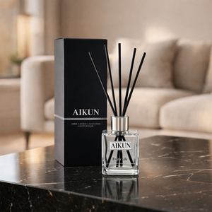 Aikun Wholesale Luxury Glass Bottle Black Packaging 150ml MMB Formula Reed <b>Diffuser</b> <b>Aroma</b> <b>Diffuser</b> Gift Set for Hotel Lobby - Product Image 1