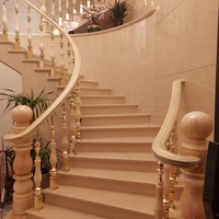 Rampe d'escalier chaude Rampe en aluminium Piliers en marbre Conception de rampe en aluminium de luxe