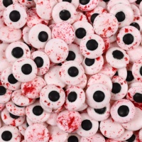 Bonbons pressés en forme d'yeux de monstre noirs géants, personnalisés pour Halloween, en gros, 100g, en bouteille, solides