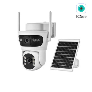 Caméra PTZ solaire à double objectif Icsee 4Mp, surveillance extérieure à faible consommation d'énergie 4G avec conception résistante aux intempéries - Product Image 3