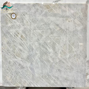Dalles de quartzite blanc Cristallo de luxe, polies, aspect marbre blanc glacé, pour revêtements muraux haut de gamme, comptoirs et décorations. - Product Image 1