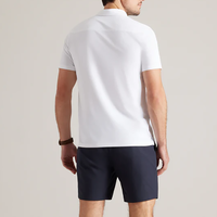 T-shirt de sport pour homme avec logo personnalisé, col rabattu, polyester et élasthanne, léger, décontracté, athlétique, pour le golf et le tennis