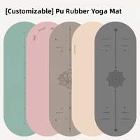 Tapis de yoga ovale en caoutchouc PU avec surface antidérapante mate, tapis d'exercice absorbant les chocs pour le yoga, le Pilates et les entraînements à domicile