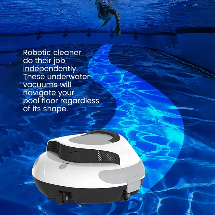 Penyedot debu robot renang otomatis nirkabel, Pembersih penyedot debu kolam renang 2024