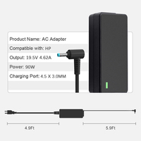 90W AC Chargeur Blue Tip Adaptateur 4.5X3.0mm pour ordinateur portable HP avec UK EU US Plug En stock