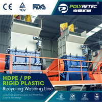 POLYRETEC Post Consumer PP PE HDPE botol drum serpihan plastik kotak dan keranjang penghancur mesin daur ulang Line