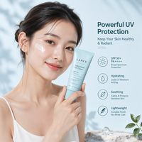 Crème solaire coréenne végane légère en gros, protection UV SPF 50 sans traces blanches, hydratante, pour usage quotidien