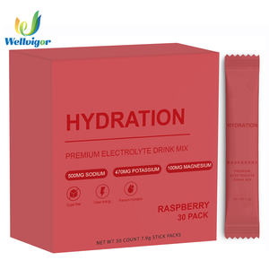 Mezcla de Bebida en Polvo para Hidratación con Electrolitos Premium, Sabor Frambuesa, 30 Sobres, 500 mg de Sodio, 470 mg de <span class=keywords><strong>Potasio</strong></span>, 100 mg de <span class=keywords><strong>Magnesio</strong></span>, Sin Azúcar - Product Image 1