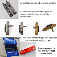 Serrure de Porte Extérieure Haute Sécurité à Poignée en Aluminium, Jeu de Serrures à Clés Mécaniques pour Panneau en Fer, pour Porte en Bois d'Entrée Principale