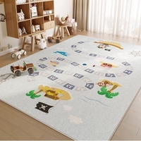 Tapis imprimé antidérapant pour chambre d'enfant, doux et moelleux, fabriqué à la machine, lavable en machine, motif abstrait, vente chaude