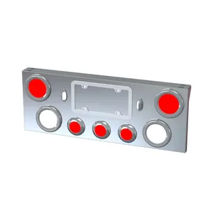 Stainless Steel Rear Center Panel Without 7 LED Lights For Freightliner Cascadia Volvo Mack