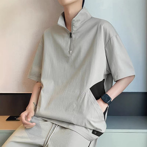 <strong>NASA</strong> Vintage Fashion Brand Half-zip Short-sleeve <strong>Mens</strong> Summer Plus-size Polyester <strong>T</strong>-<strong>shirt</strong> Loose-fit Oversized Design for - Product Image 2