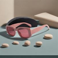 Lunettes de soleil rétro à monture PC avec lentilles UV400 Logo personnalisé Petit design rectangulaire Style de luxe pour hommes et femmes