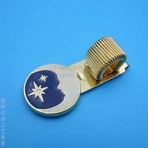 Custom Metal Pen <b>Clip</b> 45mm Blue Zinc Alloy <b>Spring</b> Design For Stationery Notebooks Card Holders - Product Image 1