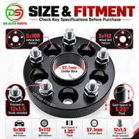 Adaptateur de roue en aluminium 6061-T6 usiné CNC, 1 pièce, avec goujons préinstallés et écrous à extrémité ouverte