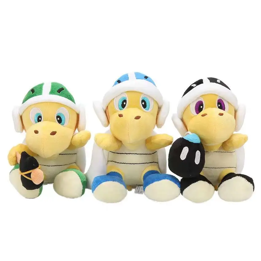 JM 17cm 3 estilos Super-Mario Bros Koopa Troopa con martillo Boomerang Landmine Skull Turtle juguetes de peluche muñeco de peluche regalo