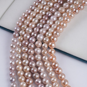 ไข่มุกน้ำจืดธรรมชาติ ขนาด 9-10 มม. แบบสองด้าน เงา รูตรง คละสี สำหรับทำสร้อยคอและกำไล DIY - Product Image 2