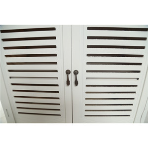 Zapatero de Madera Blanco con Puertas con Rejillas, 2 Cajones, Mueble de Almacenamiento para Entrada, Pasillo o Sala de Estar - Product Image 2