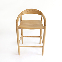 Tabouret de bar confortable au design minimaliste moderne, chaise haute en bois massif pour la maison ou les bars et restaurants