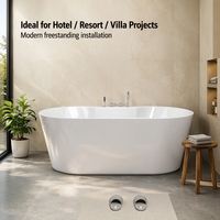 Belerbesma — baignoire ovale en acrylique autoportante, livraison gratuite