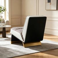 Fauteuil de salon inclinable en cuir de style minimaliste moderne, avec rembourrage en éponge et pieds en métal, pour le salon
