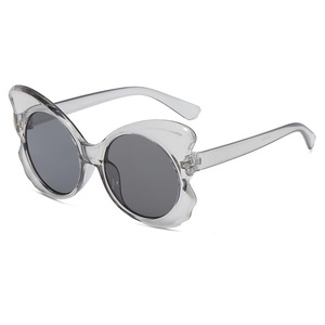 Trendy UV400 Cat Eye <b>Sunglasses</b> for Women White Light <b>Blue</b> Square Fashion Street Shades Travel Outdoor Casual Made in China - Product Image 2