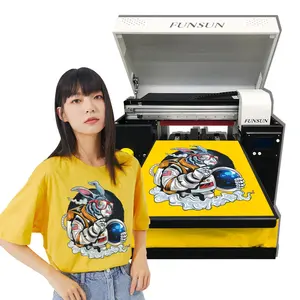 A3 Digitale Flatbed Printer 3D T-shirt Drukmachines Voor Kleding Kledingstuk Katoen