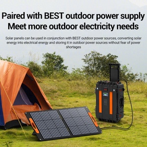 Panneau solaire monocristallin portable pliable de 100W sur mesure pour le camping et la recharge - Product Image 2
