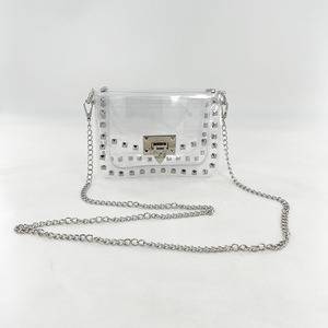 Stadium Approved Game Day Redeo Cross Body <strong>clear</strong> <strong>Purse</strong> with Studs Graduation Gift Corss Body Bag - Product Image 2