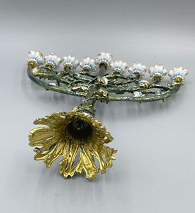 Candelabro Metálico en Forma de Árbol Pintado con Esmalte, Dorado, de Nueve Ramas, <span class=keywords><strong>Menorah</strong></span> para Hanukkah - Product Image 4