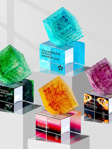 Trofeo de Cristal con Diseño Creativo 2026, Recuerdo para el Personal Destacado en la Reunión Anual de la Empresa, Personalizable - Product Image 2