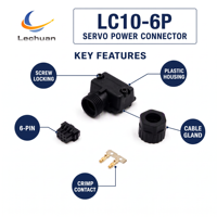 Connecteur d'alimentation 6 broches à sertir et à visser pour servomoteur Schneider VW3M5B10 BCH18LB Easy Lexium 18, emballage semi-conducteur