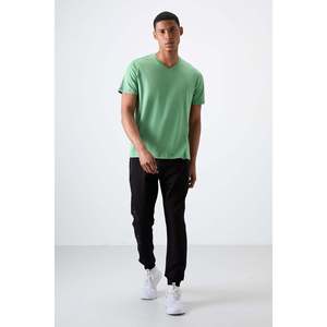 Pantalones Deportivos Negros para Hombre Rory, Pantalones de Chándal de Mezcla de Algodón con Cintura Elástica y Cordón Ajustable para Uso Casual - Product Image 1