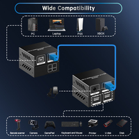 USB 2.0 Extender 4-Port USB Extender atas Cat5e Cat6 RJ45 LAN ekstensi 5V konsumsi daya rendah USB Ethernet