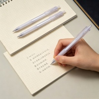 Bolígrafo de Gel Negro de 0.5mm con Cuerpo Transparente - Regalo Promocional con Logotipo Personalizado, Escritura Suave para Oficina y Escuela (Empaque al por Mayor Disponible)