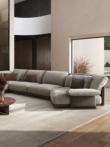 Luxury Italian Design Modular Deep <b>Sofa</b> Ultra Soft Leather Upholstered Sectional <b>for</b> Villa Living Room Project - Product Image 4