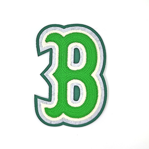 Parches bordados con letras B de estilo deportivo clásico, borde Overlock directo de fábrica, lienzo cosido, equipo de ropa deportiva de PVC - Product Image 2